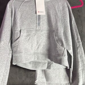 Lululemon Gray Scuba Half Zip-Up Set